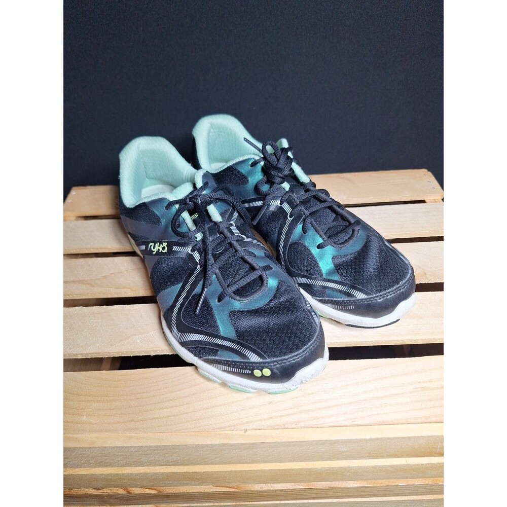 Ryka Influence N-Gage Womens Cross Training Shoes Sz 9W Wide Black Teal Sneakers